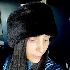 Black Faux Fur Headband Wrap